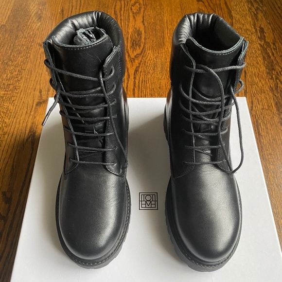 NWT TOTEME The Husky Leather Combat Boots - Sz IT 36(6) - Picture 2 of 16